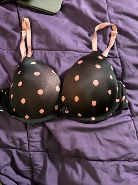 Black and Pink Polka Dot Bra - Women Intimates